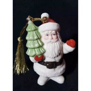 Lenox Very Merry Porcelain Santa‎ Claus Christmas Tree Ornament